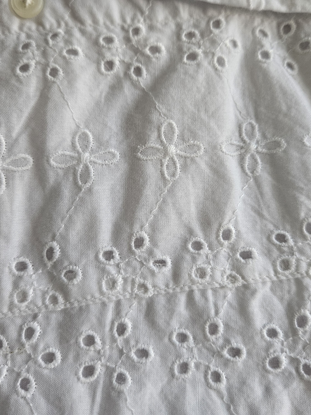 J. Crew White Eyelet Ruffle-Sleeve Button Front Camisole - Picture 6 of 9